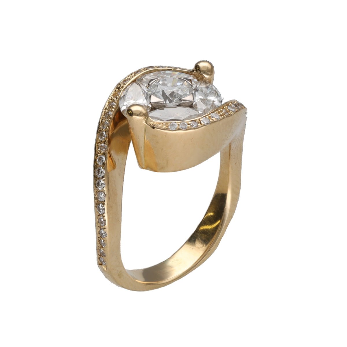 Bague Entourage VANGELDER en or jaune, or blanc et diamants - Castafiore