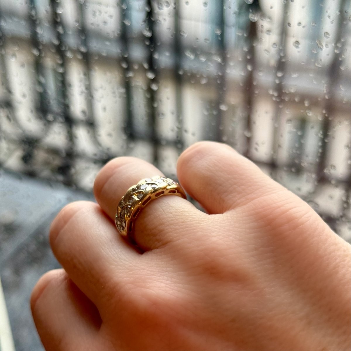 Bague épi en or jaune et diamants - Castafiore