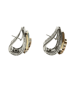 Bague et Boucles d'oreilles LUCIANO SOMENZI en or blanc, or rose, émeraudes et diamants - Castafiore