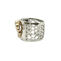 Bague et Boucles d'oreilles LUCIANO SOMENZI en or blanc, or rose, émeraudes et diamants - Castafiore