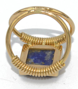 Bague étrusque en or et lapis - Castafiore