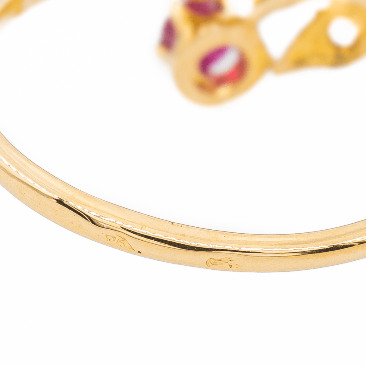 Bague Feuille Or jaune Rubis - Castafiore