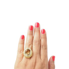 Bague filigranée en or jaune et citrine facettée - Castafiore