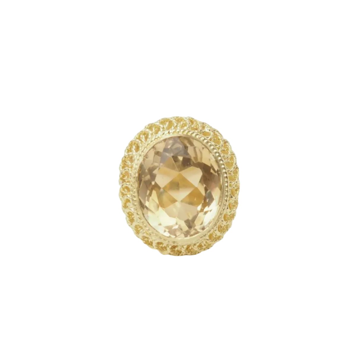 Bague filigranée en or jaune et citrine facettée - Castafiore