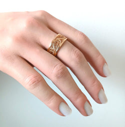 Bague Filigranée en or rose - Castafiore