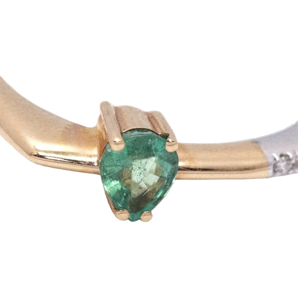 Bague FLAT en or bicolore et émeraude - Castafiore