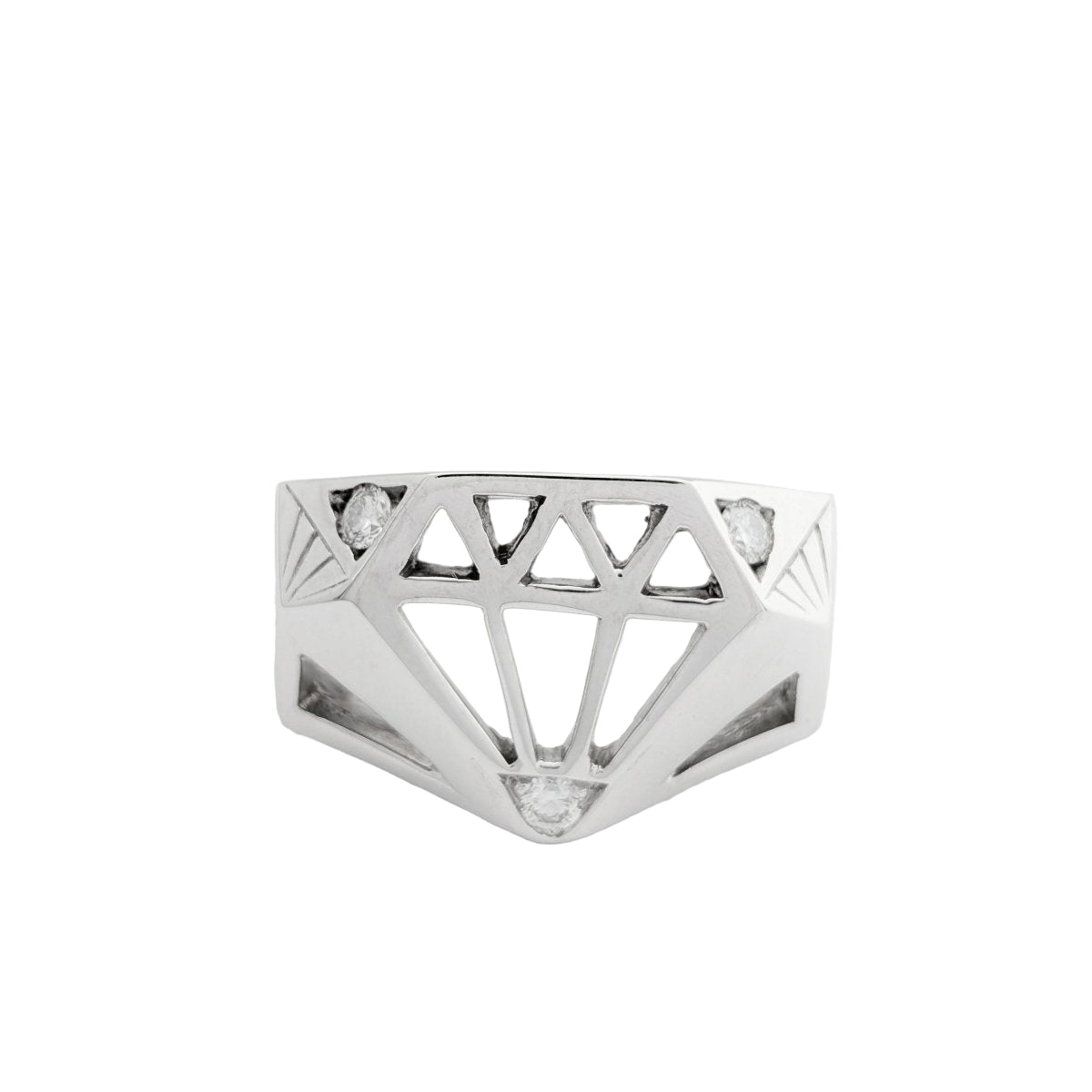 Bague FLAVPARIS Chic and bling en or blanc et diamants - Castafiore