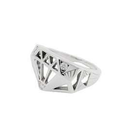 Bague FLAVPARIS Chic and bling en or blanc et diamants - Castafiore