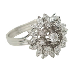 Bague Fleur en or blanc et diamants - Castafiore