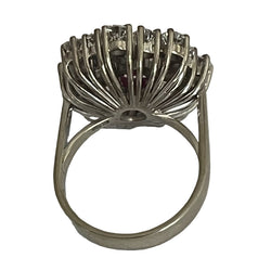 Bague FLEUR en or gris saphir rose diamants - Castafiore