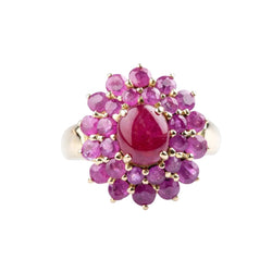 Bague Fleur en or jaune et rubis - Castafiore
