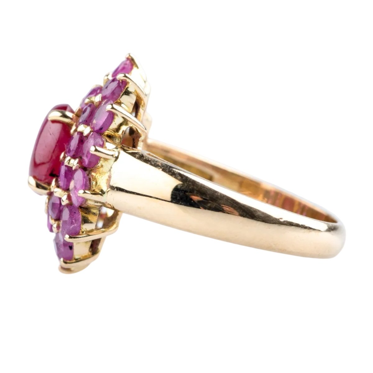 Bague Fleur en or jaune et rubis - Castafiore