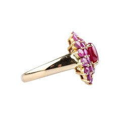 Bague Fleur en or jaune et rubis - Castafiore