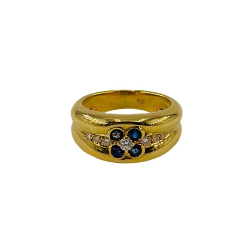Bague Fleur en or jaune et saphir - Castafiore