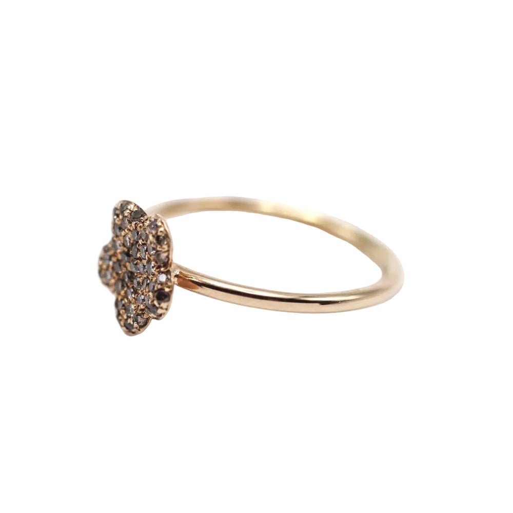 Bague fleur en or rose et diamants - Castafiore