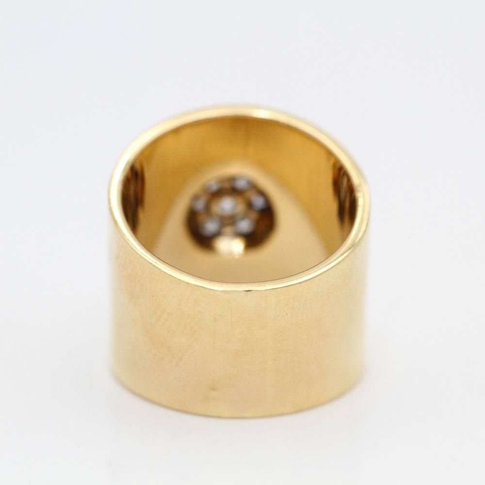 Bague fleur large en or 18k avec diamants seconde main - Castafiore