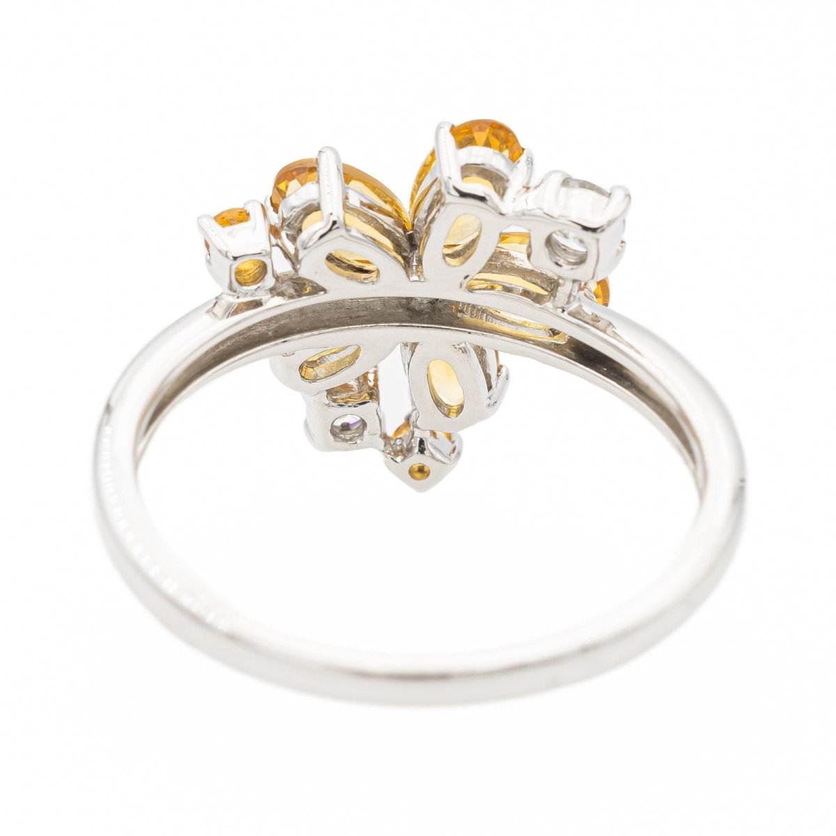 Bague fleur or blanc citrine - Castafiore
