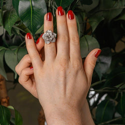 Bague Fleur Or blanc Diamant - Castafiore