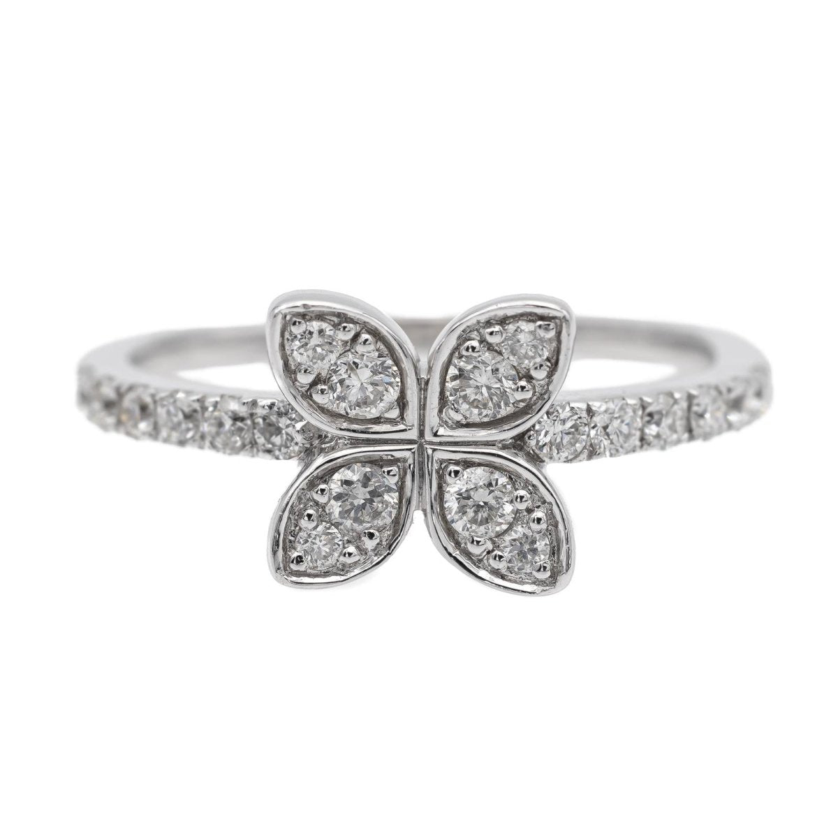 Bague Fleur Or blanc Diamant - Castafiore