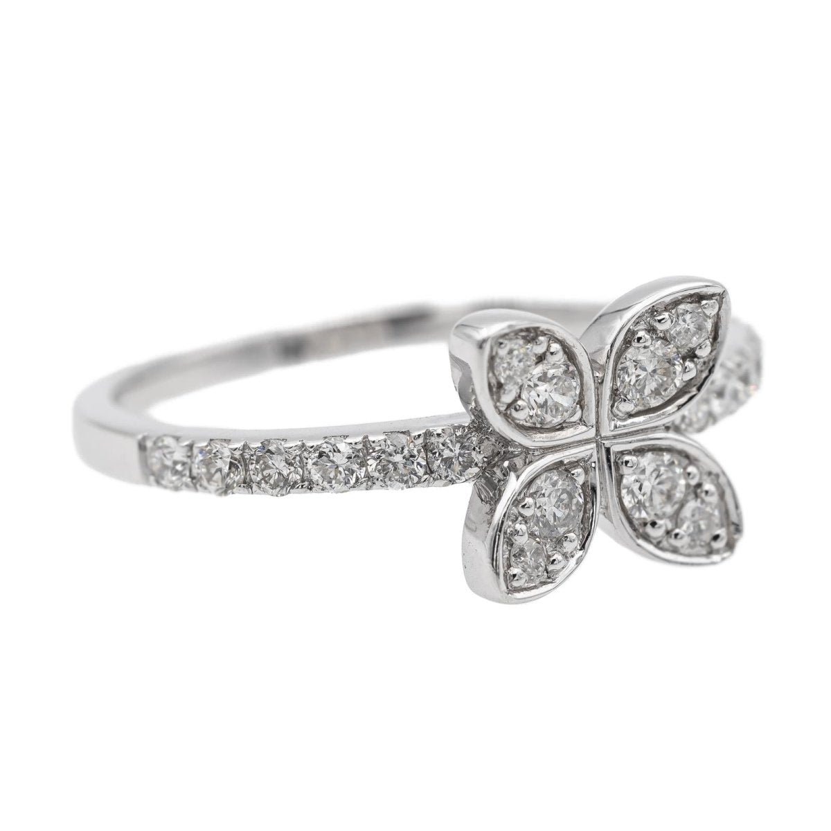 Bague Fleur Or blanc Diamant - Castafiore
