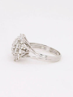Bague fleur or blanc diamants 2 ct - Castafiore