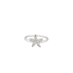 Bague fleur or blanc et diamants - Castafiore