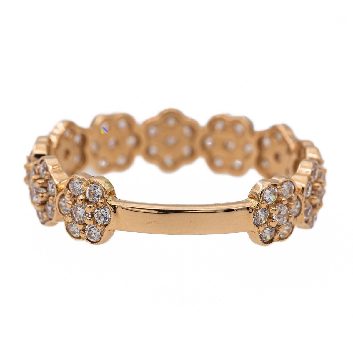 Bague Fleur Or rose Diamant - Castafiore