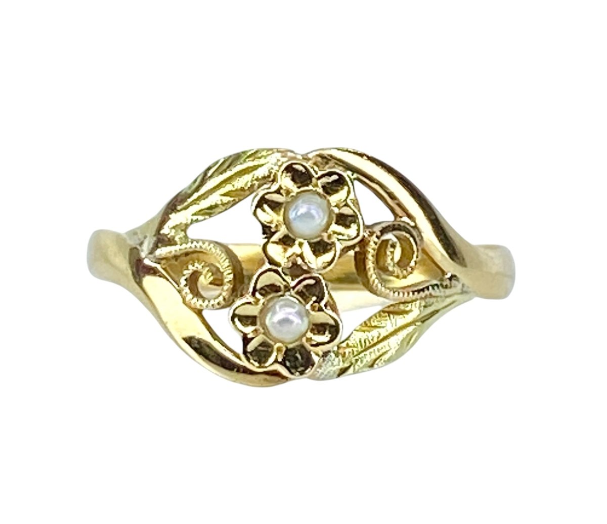 Bague Fleurettes en or et perles de culture - Castafiore