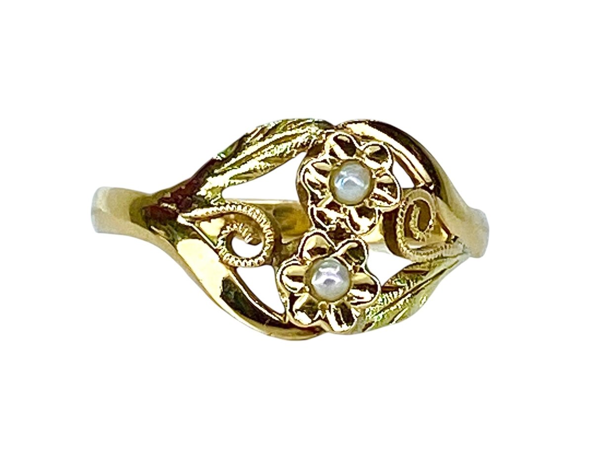 Bague Fleurettes en or et perles de culture - Castafiore