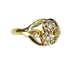 Bague Fleurettes en or et perles de culture - Castafiore