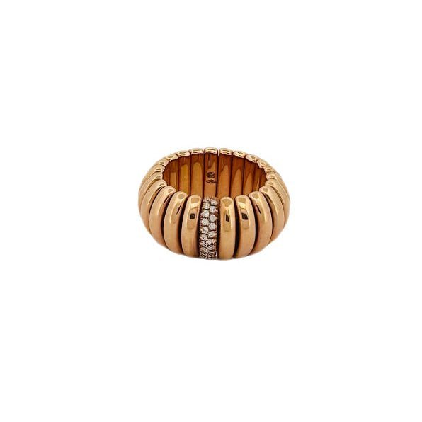 Bague "Flex Tubogaz" en or rose et diamant - Castafiore