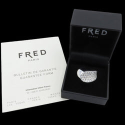 Bague FRED "Candy" en Or gris 18k Diamants Full pavé .Taille 52. Full Set - Castafiore