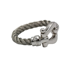 Bague FRED Force 10 en or blanc et acier - Castafiore