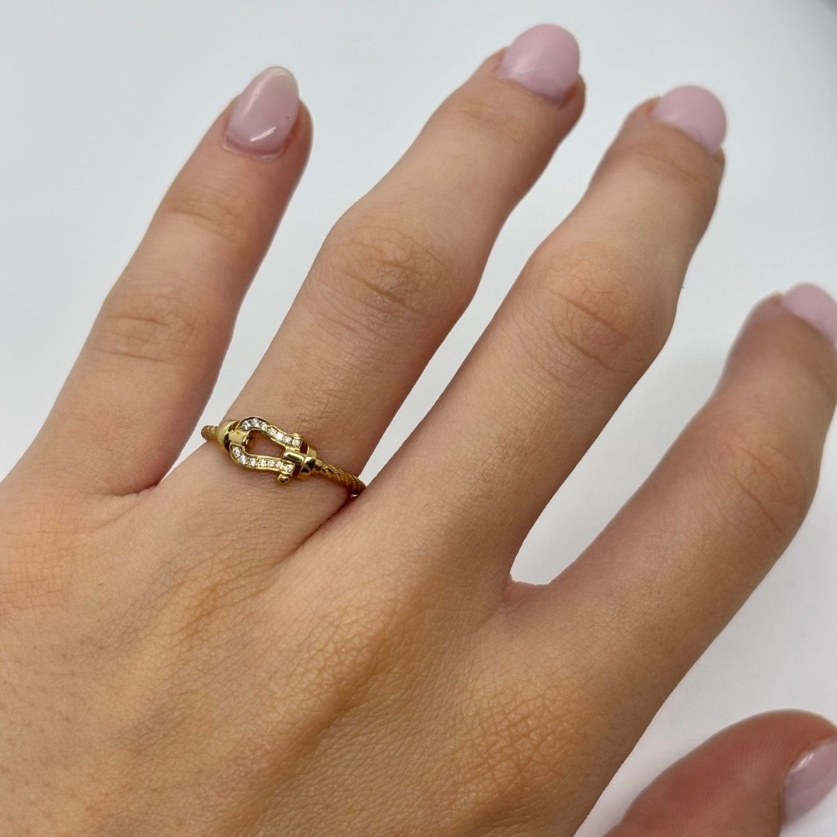 Bague FRED "Force 10" PM en or jaune et diamants - Castafiore