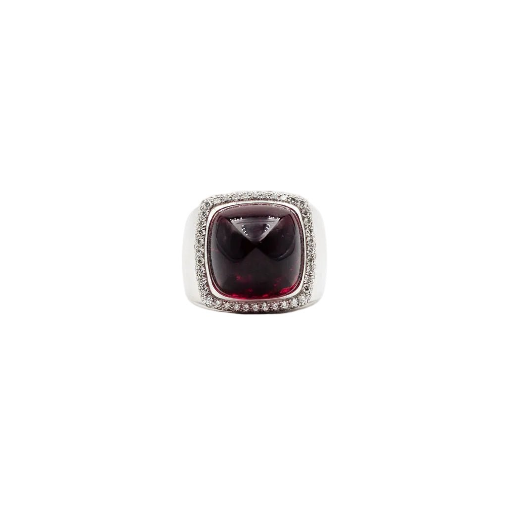 Bague FRED "Pain de sucre" en or blanc, tourmaline rose et diamants - Castafiore