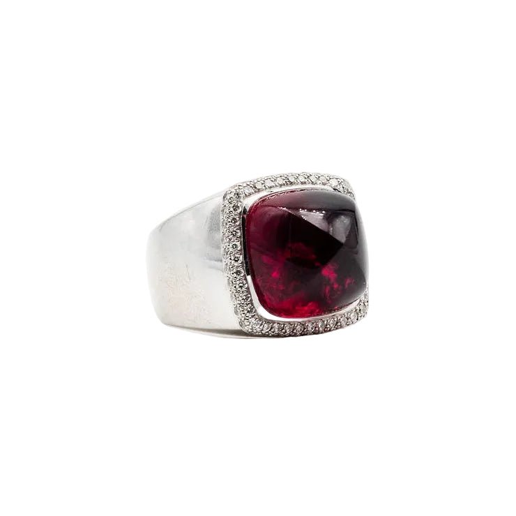 Bague FRED "Pain de sucre" en or blanc, tourmaline rose et diamants - Castafiore