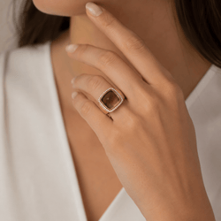 Bague FRED "Pain de sucre" en or rose, quartz et diamants - Castafiore