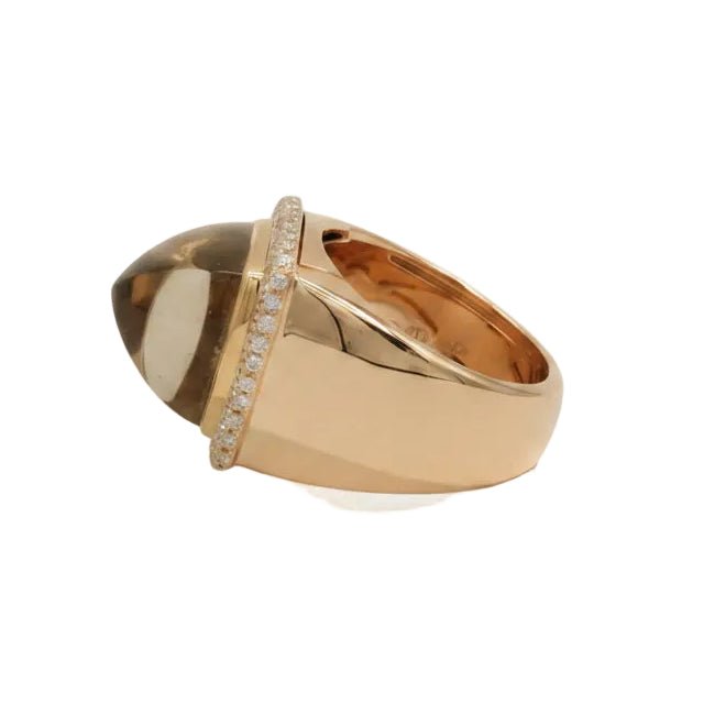 Bague FRED "Pain de sucre" en or rose, quartz et diamants - Castafiore
