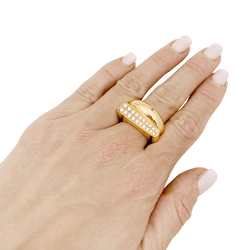 Bague Fred, "Success" or rose, diamants. - Castafiore