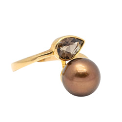 Bague FUMME en or rose et quartz