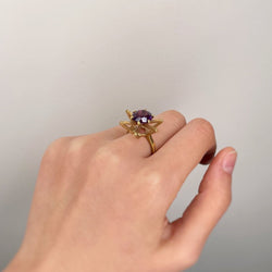 Bague Géométrique en Or - Améthyste - Castafiore
