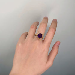 Bague Géométrique en Or - Améthyste - Castafiore