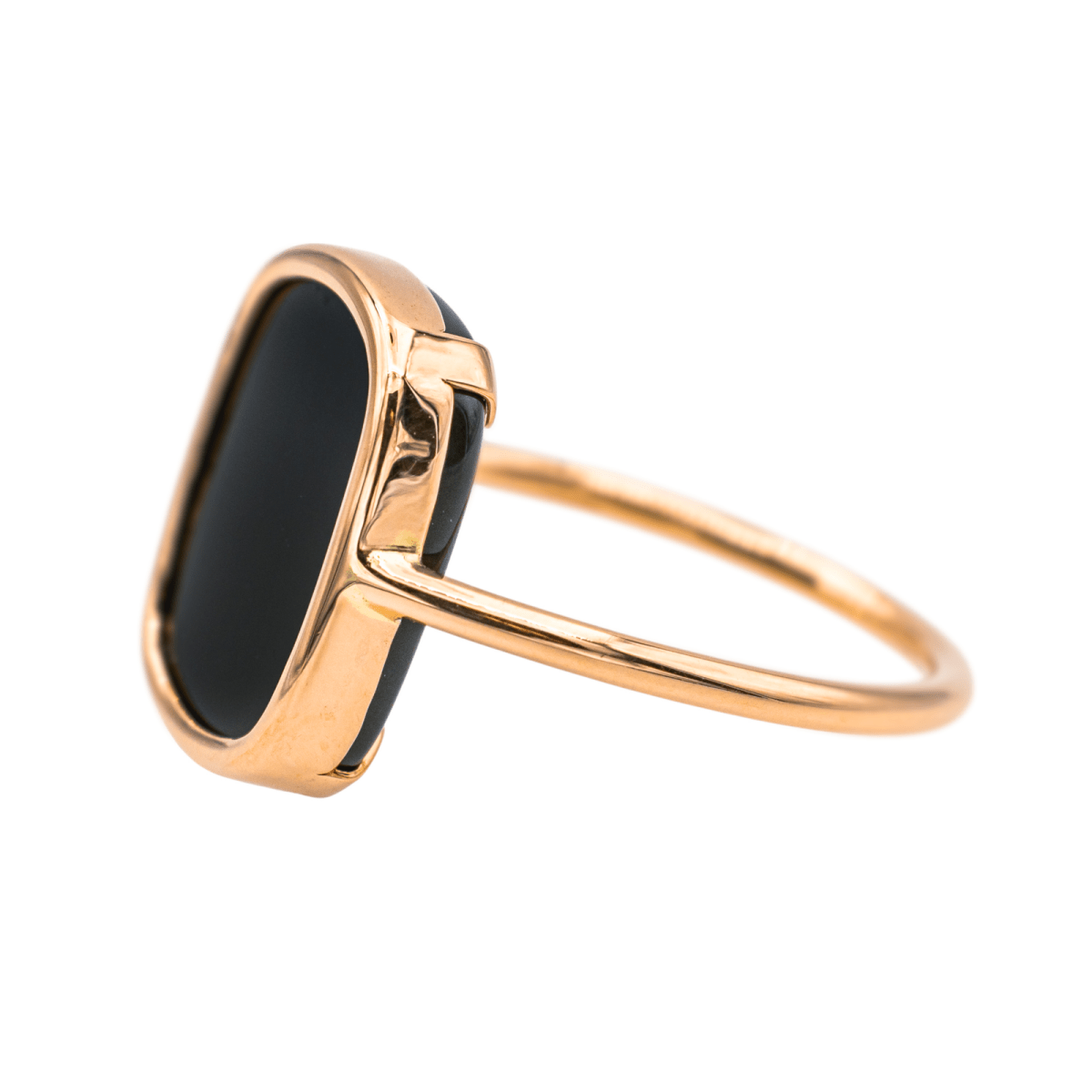 Bague GINETTE NY "Antique Ring" en or rose et onyx - Castafiore