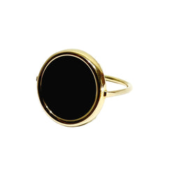 Bague GINETTE NY en or rose et onyx - Castafiore