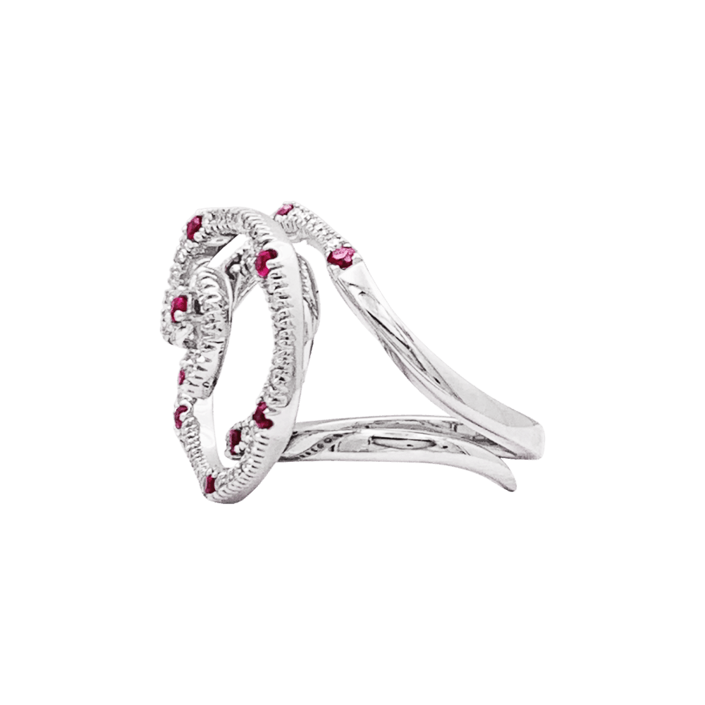 Bague GIOVANNI FERRARIS en or blanc, rubis et diamants - Castafiore