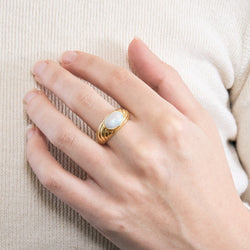 Bague Godron en or jaune et opale - Castafiore