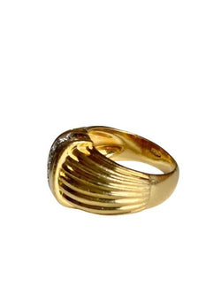 Bague godronné en or 18k et diamants - Castafiore