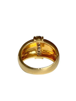 Bague godronné en or 18k et diamants - Castafiore