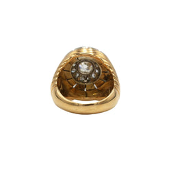 Bague Godronnée en or jaune et platine avec diamants - Castafiore