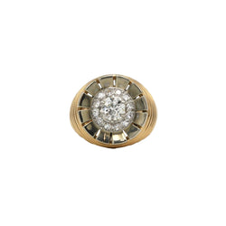 Bague Godronnée en or jaune et platine avec diamants - Castafiore